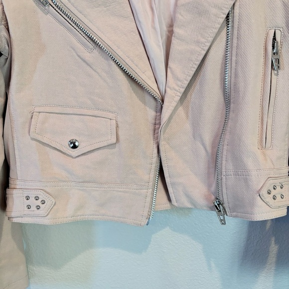 Blank NYC Moto Jacket, Color:Cream, Small, Modern Biker Casual Punk Streetwear - Picture 4 of 12